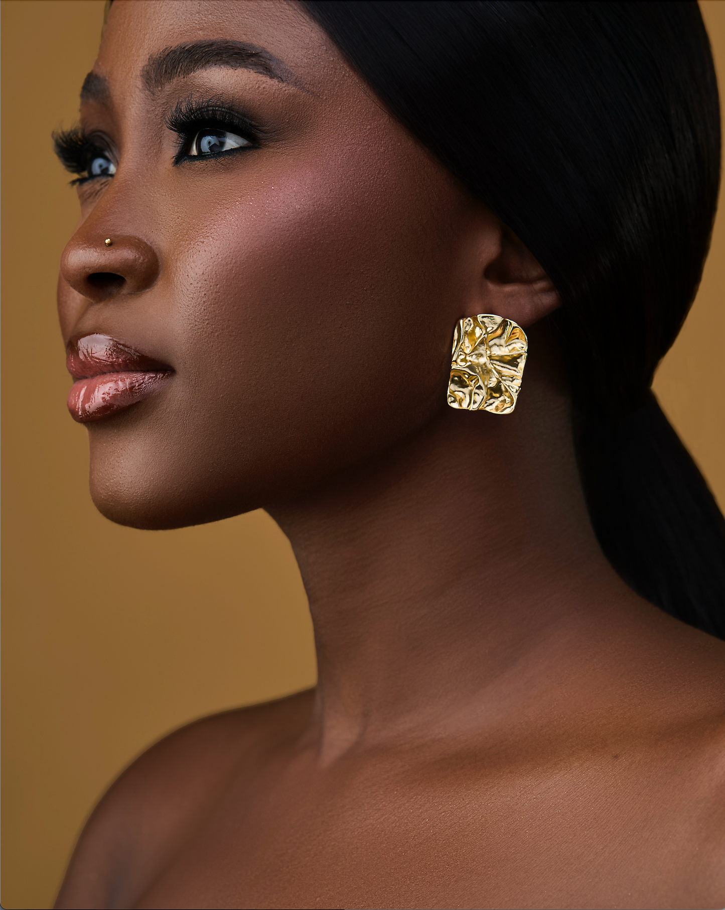 Model wearing House of Adin Mariam Earrings