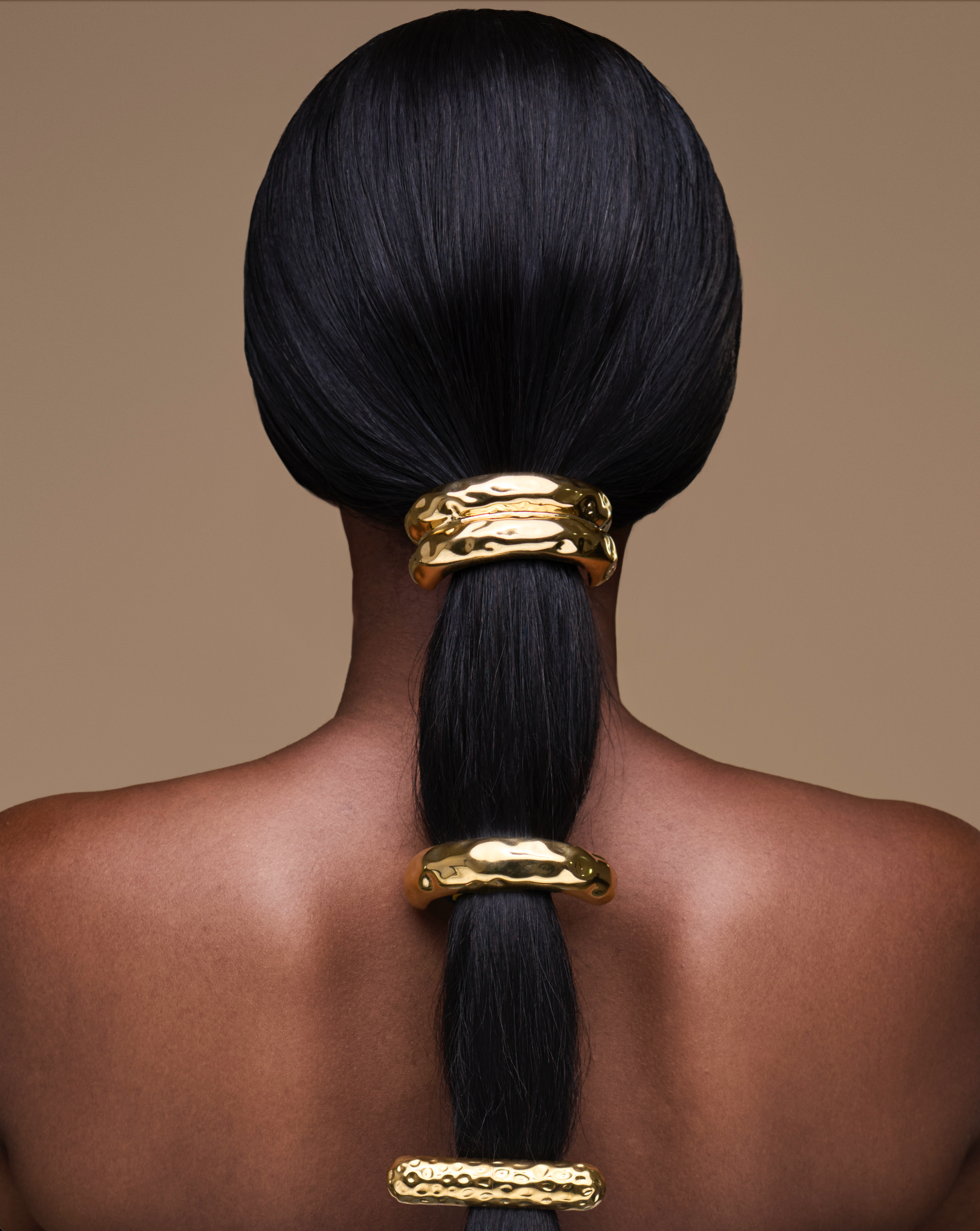 Model wearing House of Adin hair jewellery (close up)
